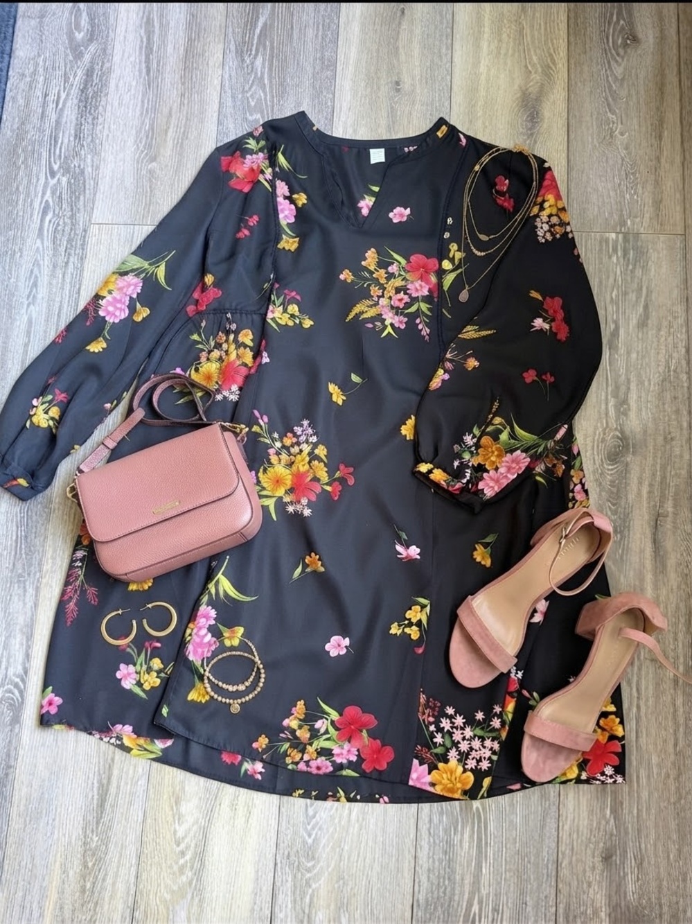 Women’s Old Navy Black Floral Mini Dress — SIZE SMALL